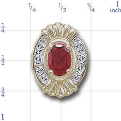 B735 14K RUBY DIAMOND SLIDE 